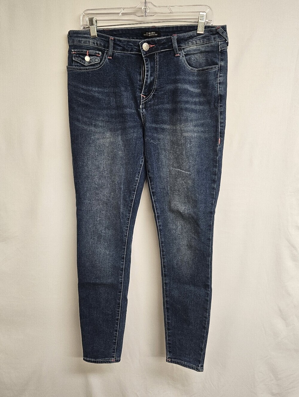 True Religion Jennie Curvy Mid Rise Super Skinny Denim Jeans, Size 32